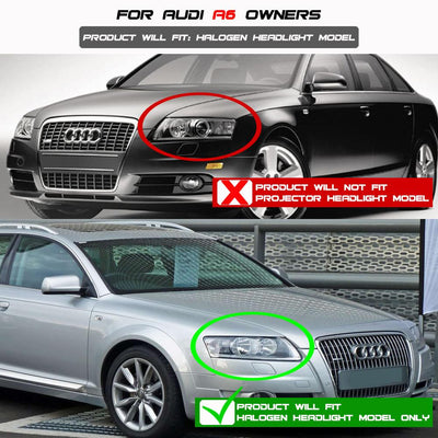 DRL Black Projector Headlights <br>05-07 Audi A6 Quattro A6