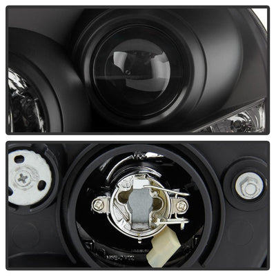 DRL Black Projector Headlights <br>05-09 Hyundai Tucson