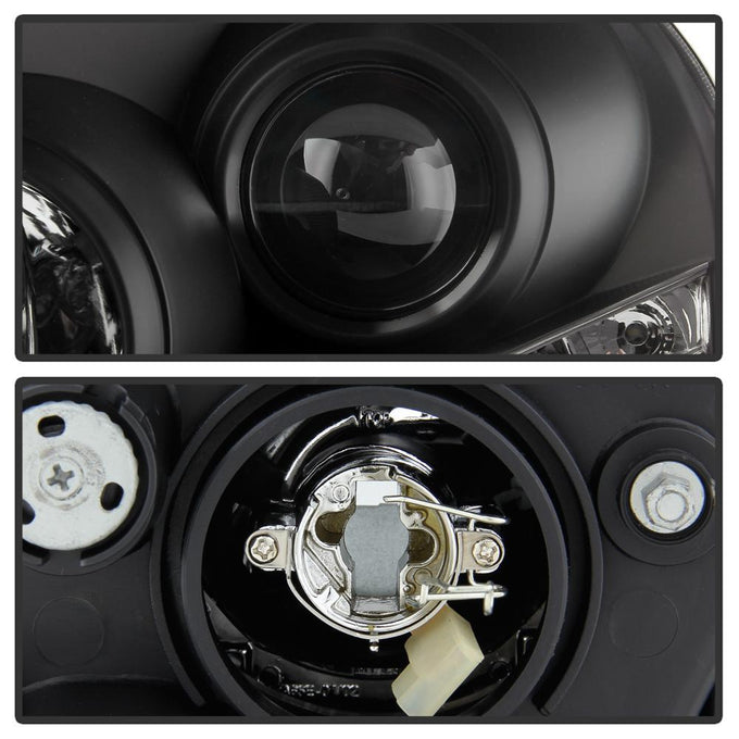 DRL Black Projector Headlights <br>05-09 Hyundai Tucson