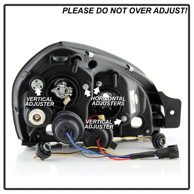 DRL Black Projector Headlights <br>05-09 Hyundai Tucson