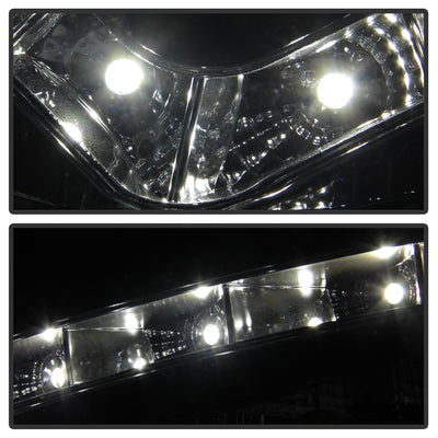 DRL Black Projector Headlights <br>05-09 Hyundai Tucson