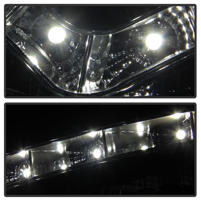 DRL Black Projector Headlights <br>05-09 Hyundai Tucson