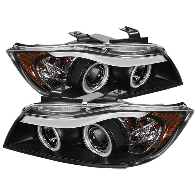CCFL Halo Black Replaceable Eyebrow Bulb Projector Headlights <br>06-08 BMW 3-Series