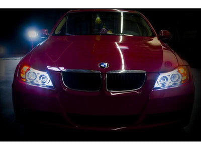CCFL Halo Black Replaceable Eyebrow Bulb Projector Headlights <br>06-08 BMW 3-Series