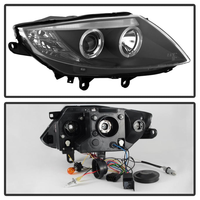 LED Halo Black Projector Headlights <br>03-08 BMW Z4