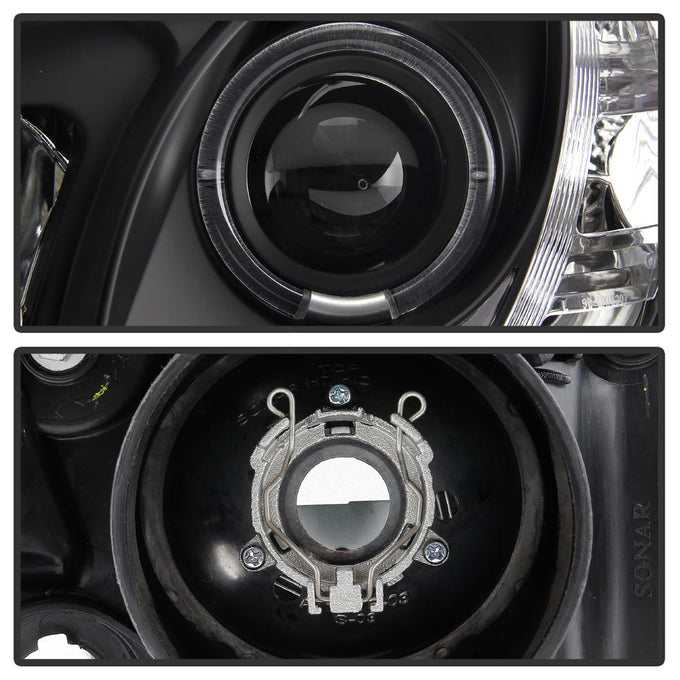 LED Halo Black DRL Projector Headlights <br>01-05 Lexus IS300
