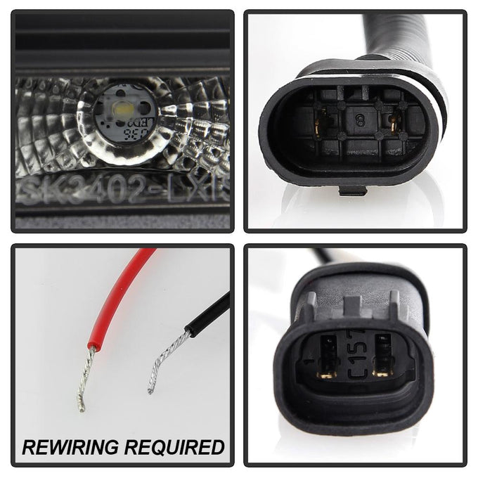 LED Halo Black DRL Projector Headlights <br>01-05 Lexus IS300
