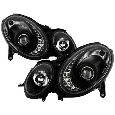DRL Black Projector Headlights <br>03-06 Mercedes-Benz E320 E500 E55 AMG 2006 E350