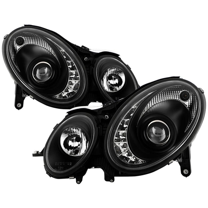 DRL Black Projector Headlights <br>03-06 Mercedes-Benz E320 E500 E55 AMG 2006 E350