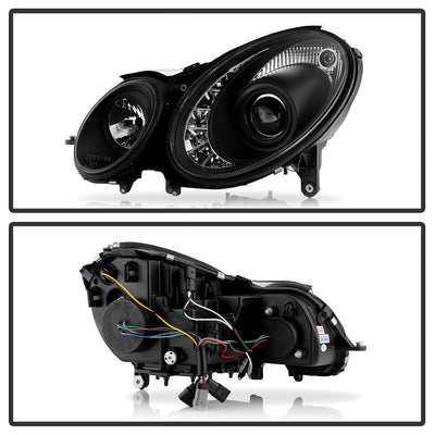 DRL Black Projector Headlights <br>03-06 Mercedes-Benz E320 E500 E55 AMG 2006 E350
