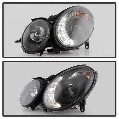 DRL Black Projector Headlights <br>03-06 Mercedes-Benz E320 E500 E55 AMG 2006 E350
