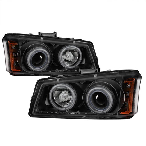 CCFL Halo Black Projector Headlights <br>02-06 Chevy Avalanche, Silverado 1500