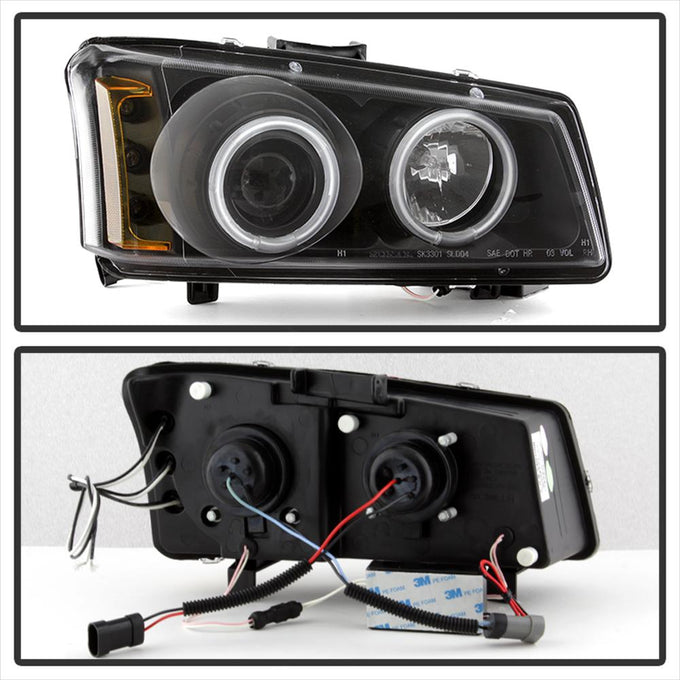 CCFL Halo Black Projector Headlights <br>02-06 Chevy Avalanche, Silverado 1500