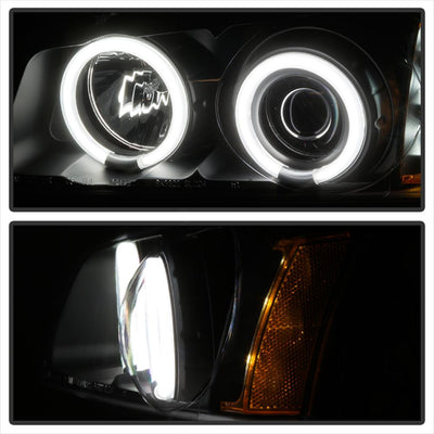 CCFL Halo Black Projector Headlights <br>02-06 Chevy Avalanche, Silverado 1500