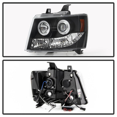 CCFL Halo Black Projector Headlights <br>07-14 Chevy Avalanche Suburban 1500 2500
