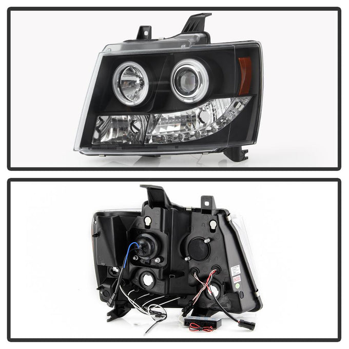 CCFL Halo Black Projector Headlights <br>07-14 Chevy Avalanche Suburban 1500 2500