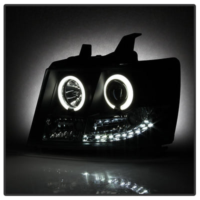 CCFL Halo Black Projector Headlights <br>07-14 Chevy Avalanche Suburban 1500 2500