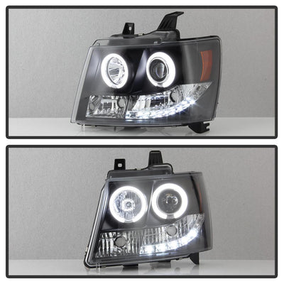 CCFL Halo Black Projector Headlights <br>07-14 Chevy Avalanche Suburban 1500 2500