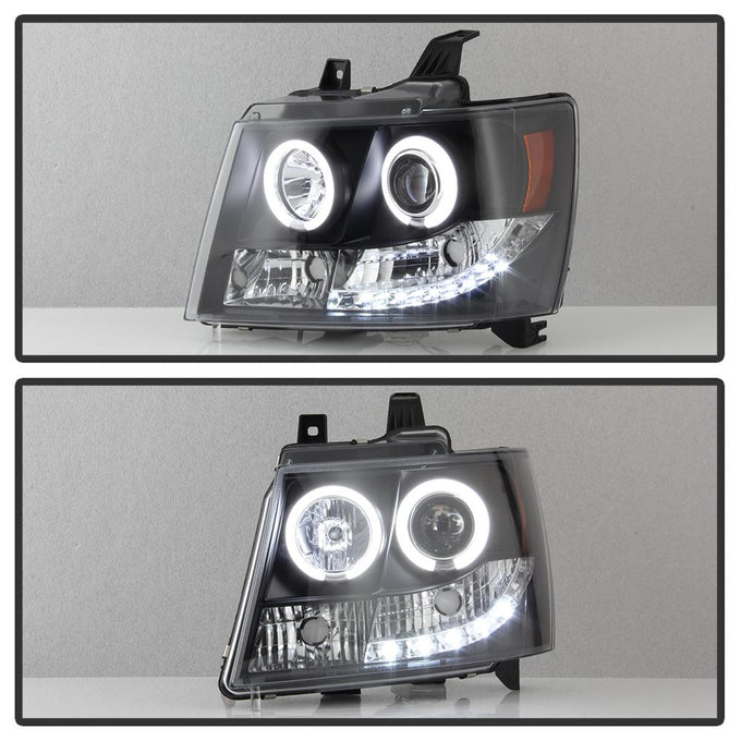 CCFL Halo Black Projector Headlights <br>07-14 Chevy Avalanche Suburban 1500 2500