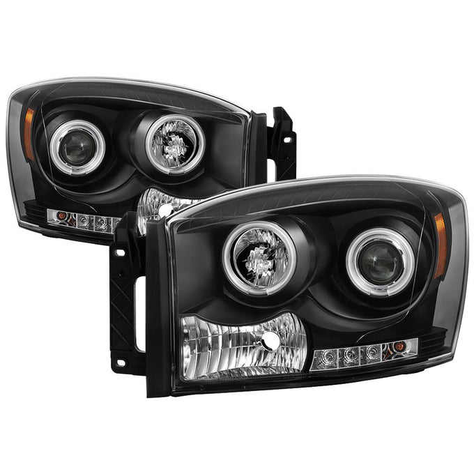 CCFL Halo Black Projector Headlights <br>06-08 Dodge Ram 1500 06-09 Dodge Ram 2500 Ram 3500