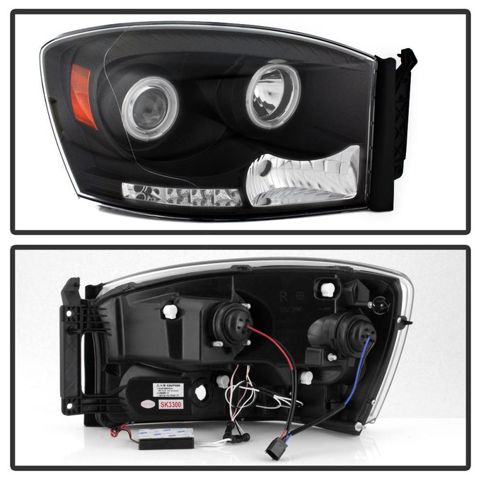 CCFL Halo Black Projector Headlights <br>06-08 Dodge Ram 1500 06-09 Dodge Ram 2500 Ram 3500