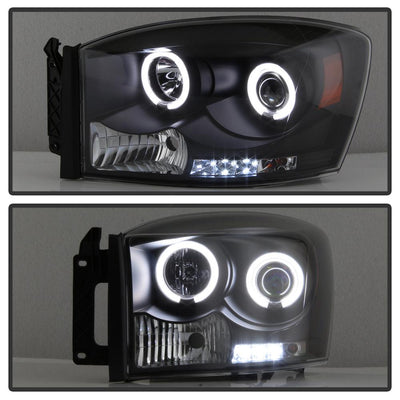 CCFL Halo Black Projector Headlights <br>06-08 Dodge Ram 1500 06-09 Dodge Ram 2500 Ram 3500