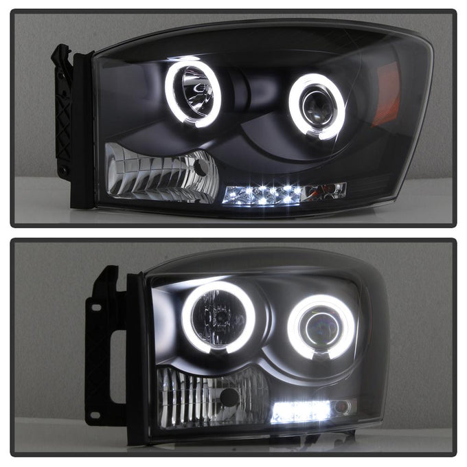 CCFL Halo Black Projector Headlights <br>06-08 Dodge Ram 1500 06-09 Dodge Ram 2500 Ram 3500
