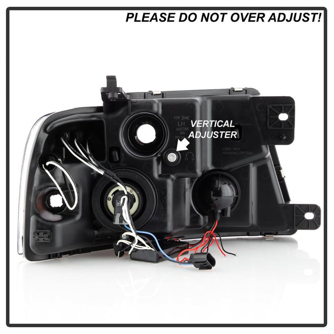 Version 2 Black CCFL Halo Projector Headlights <br>04-08 Ford F-150