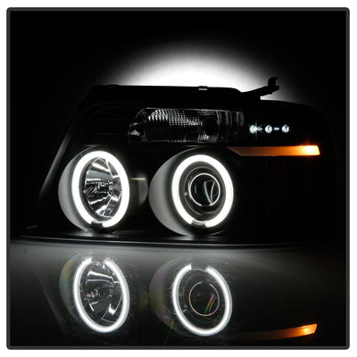 Version 2 Black CCFL Halo Projector Headlights <br>04-08 Ford F-150