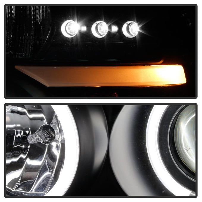 Version 2 Black CCFL Halo Projector Headlights <br>04-08 Ford F-150