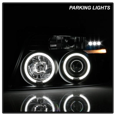 Version 2 Black CCFL Halo Projector Headlights <br>04-08 Ford F-150
