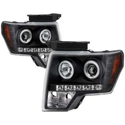 CCFL Halo Black Projector Headlights <br>09-14 Ford F-150