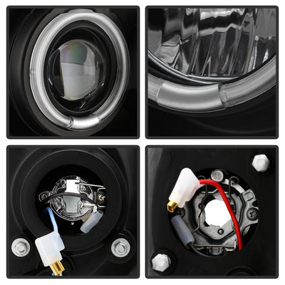 Version 2 Black CCFL Halo Projector Headlights <br>99-04 Ford F-250 Super Duty 00-04 Ford Excursion