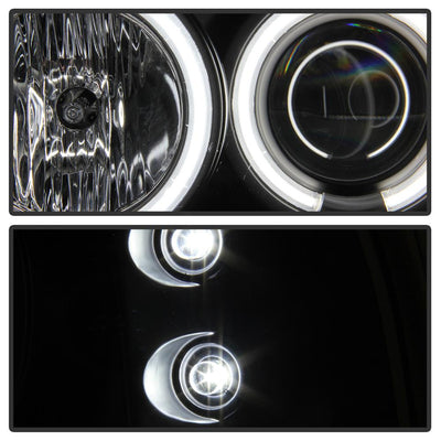 Version 2 Black CCFL Halo Projector Headlights <br>99-04 Ford F-250 Super Duty 00-04 Ford Excursion
