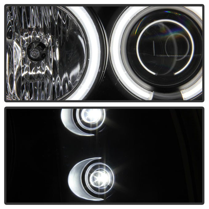 Version 2 Black CCFL Halo Projector Headlights <br>99-04 Ford F-250 Super Duty 00-04 Ford Excursion