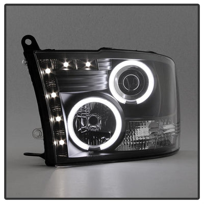 CCFL Halo Black Projector Headlights <br>09-18 Ram 1500 2500 3500
