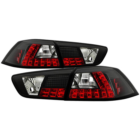 Black LED Tail Lights <br>08-14 Mitsubishi Lancer