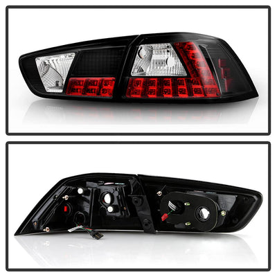 Black LED Tail Lights <br>08-14 Mitsubishi Lancer