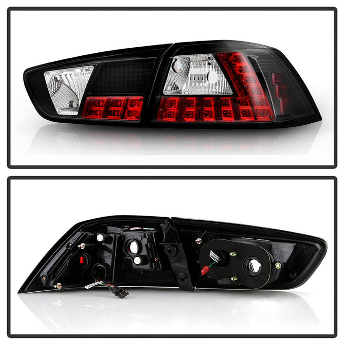 Black LED Tail Lights <br>08-14 Mitsubishi Lancer