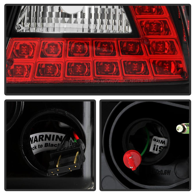 Black LED Tail Lights <br>08-14 Mitsubishi Lancer