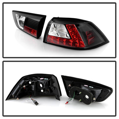 Black LED Tail Lights <br>08-14 Mitsubishi Lancer