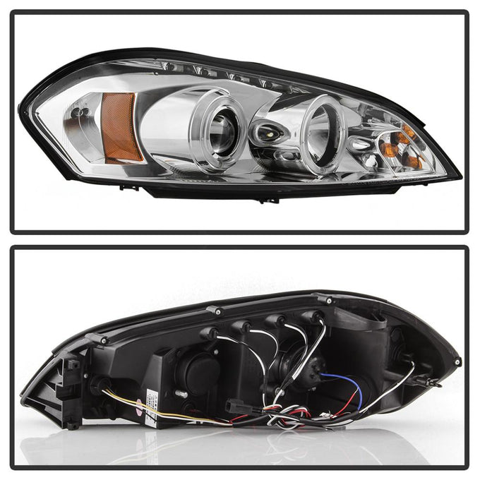 LED Halo Chrome Projector Headlights <br>06-07 Chevrolet Monte Carlo 06-13 Chevrolet Impala