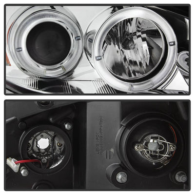 LED Halo Chrome Projector Headlights <br>06-07 Chevrolet Monte Carlo 06-13 Chevrolet Impala