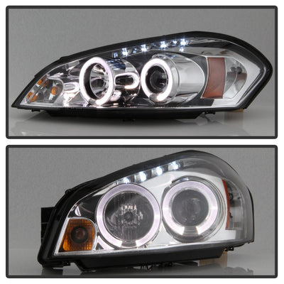 LED Halo Chrome Projector Headlights <br>06-07 Chevrolet Monte Carlo 06-13 Chevrolet Impala