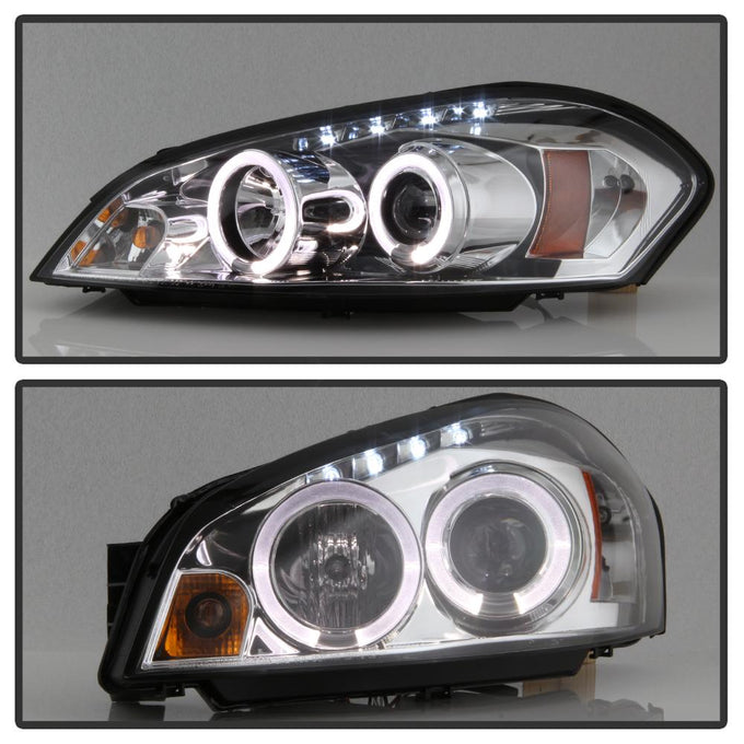 LED Halo Chrome Projector Headlights <br>06-07 Chevrolet Monte Carlo 06-13 Chevrolet Impala