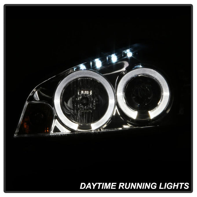 LED Halo Chrome Projector Headlights <br>06-07 Chevrolet Monte Carlo 06-13 Chevrolet Impala