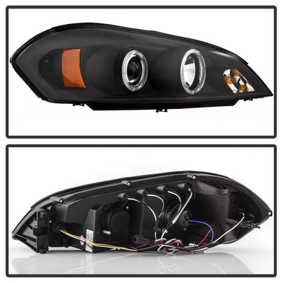 LED Halo Black Projector Headlights <br>06-07 Chevrolet Monte Carlo 06-13 Chevrolet Impala