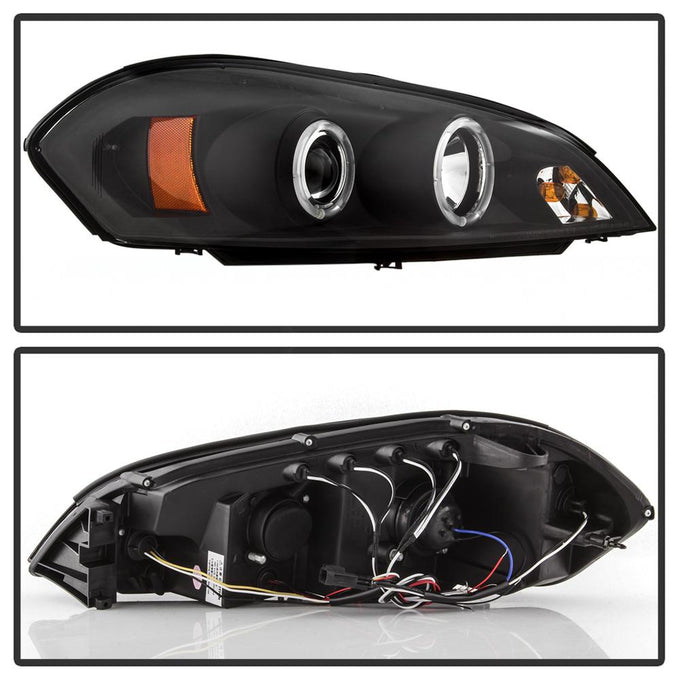 LED Halo Black Projector Headlights <br>06-07 Chevrolet Monte Carlo 06-13 Chevrolet Impala
