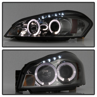 LED Halo Smoke Projector Headlights <br>06-07 Chevrolet Monte Carlo 06-13 Chevrolet Impala