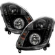 LED Halo Black DRL Projector Headlights <br>03-04 INFINITI G35